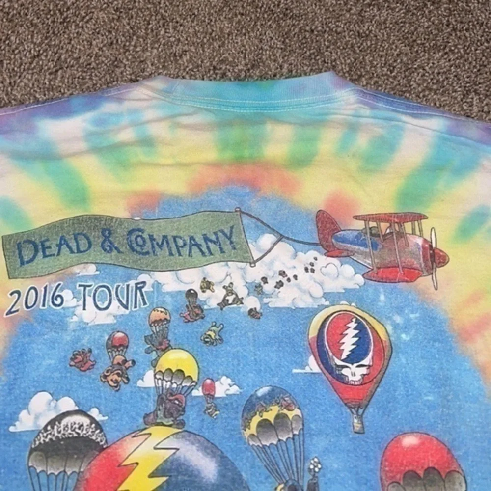 Dead and Company‎ Tour Teddy Print Airplane 2016 Tie Dye T-Shirt Tee Small